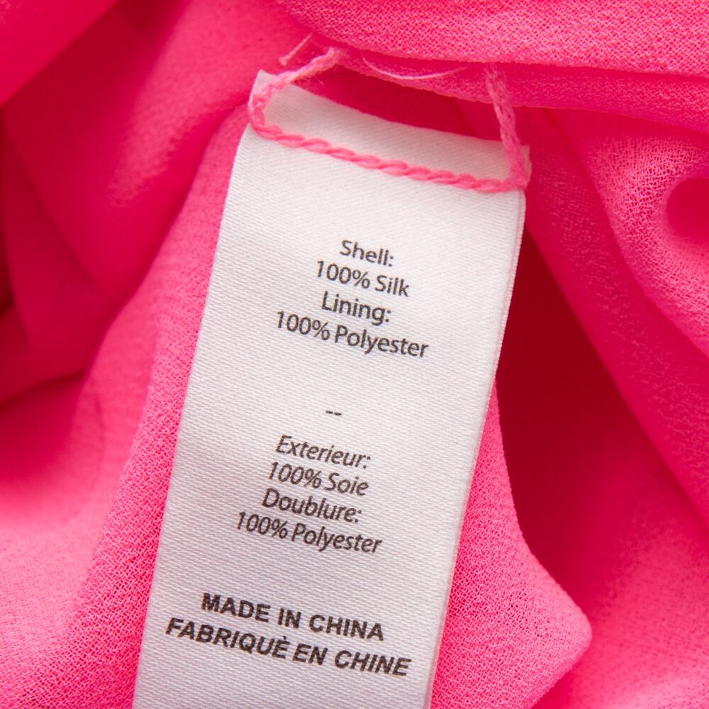 Cinq à Sept Cates Dress Asymmetric Silk Sleeveless Ruffle Trim Midi Pink Size 12 - Picture 4 of 7